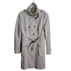 Karen Millen Military Style Designer Trench Coat Double-Breasted Size 8